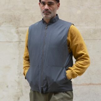 Gilet sergé coton gris moyen