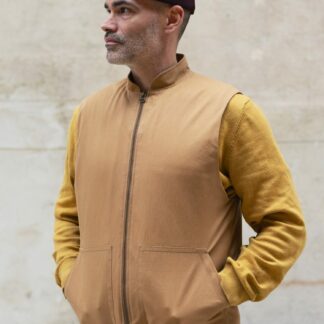 Gilet Sergé coton beige foncé