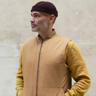 Gilet Sergé coton beige foncé