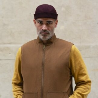 gilet toile coton marron