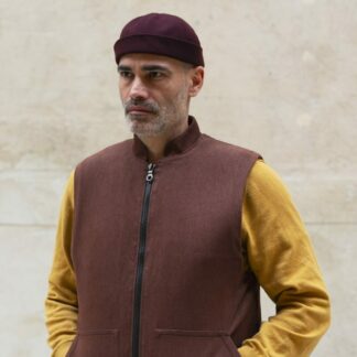 Gilet sergé coton marron foncé