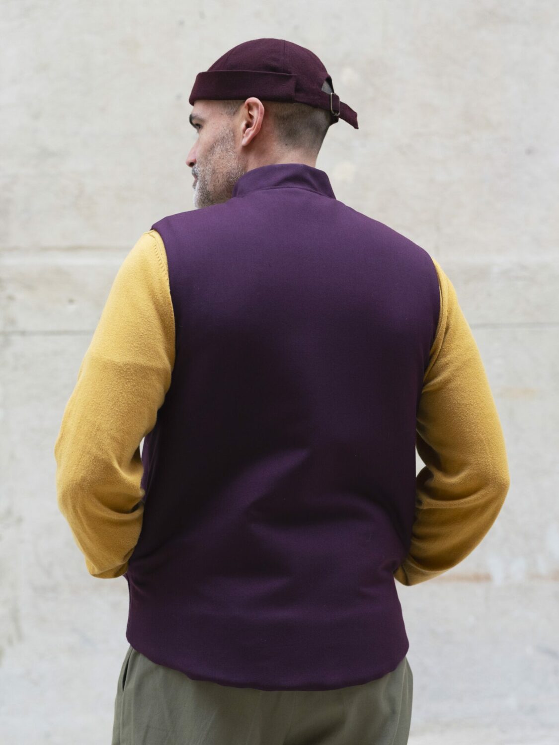 Gilet lainage violet foncé