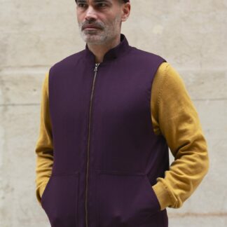 Gilet lainage violet foncé