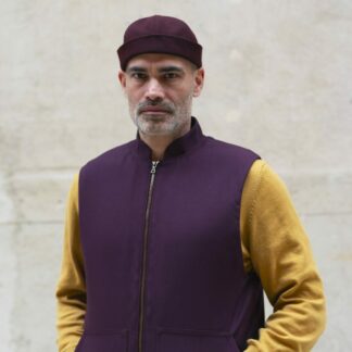 Gilet lainage violet foncé